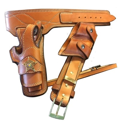 (image for) U.S. Marshall Gun Belt, Holster and Double Mag Pouch